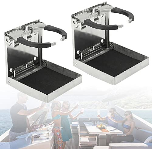 2 Stücke Auto Becherhalter Dosenhalter Klappbar Flaschenhalter aus Edelstahl Universal Getränkehalter für Marine Yacht Truck RV Auto Anhänger Hardware
