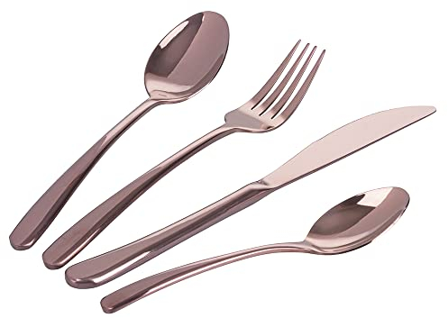 Villa d'Este Home Tivoli Set 24 Posate in Acciaio Inox Rame Lucido, Drop