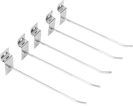 50 Stück Slatwall-Haken Schlitzplattenhaken Schlitzplatte Einzeldrahthaken Hochleistungs-Panel-Display-Haken Für Einzelhandelsdisplays 15 Cm 3,3 Mm Durchmesser Silber