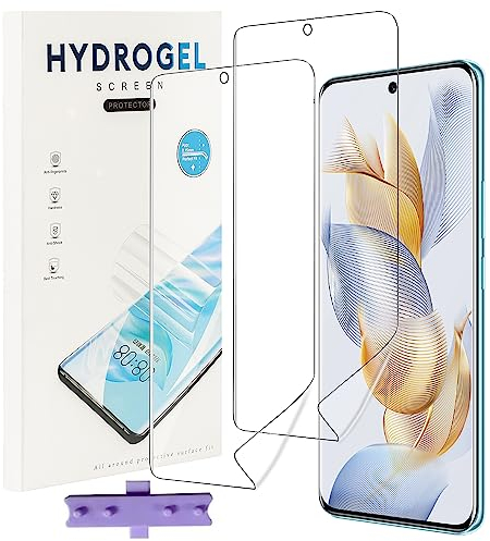 NUCNOK 2 Pièces Protection Écran pour Honor 90(Pas Verre Trempé),Film Flexible HD Hydrogel,Anti-Rayures,Compatible avec Lecteur d’Empreinte,sans Bulles,Facile à Installer