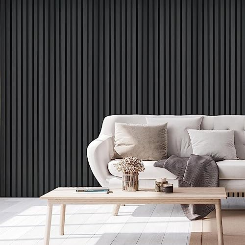 HOME DELUXE - Akustikpaneel SONIC Black Oak - 6 Paneele, Holz aus MDF, Filz aus Polyester, auf- und nebeneinader platzierbar I Schallschutzpaneel Akustikplatten Wandpaneel