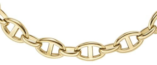 Fossil Bracciale da donna, Heritage D-Link in oro, Collana a catena con ancora, Oro Rosa (Rose Gold)