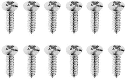 Confezione da 12 viti per battipenna per chitarra Fender Stratocaster e Tele, in acciaio con nichelato