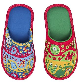 Dedoles Hausschuhe Damen Herren & Kinder Memory-Foam viele lustige Designs Einhorn Musik Regenbogen Comics Spiele Geschenk, Farbe: ABC Vorschule, Gr.: 32-33 EU