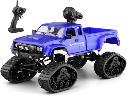 BUBELS RC Hobby Toys Military Truck 1/16 Off-Road Sport Cars with LED Lights 4WD 2.4Ghz All Terrain Vehicle with Wi-Fi Camera Gifts for Kids and Adults
