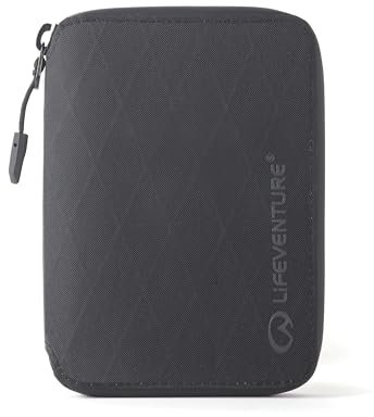 Lifeventure Herren X-Pac Mini Travel RFID Geschützte Geldbörse mit Reißverschluss Bi-Fold Schwarz Kompakt, Schwarz, Compact