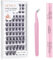 Shampoo Ciglia Finte Ciuffetti Kit, Extension per ciglia- Naturali Ciglia Finte+Colla Ciglia+Pinzette Ciglia -Individuali Kit Extension ciglia 0.07mm Spessore 72 pezzi D Curl 8-16mm DIY A01-rose)