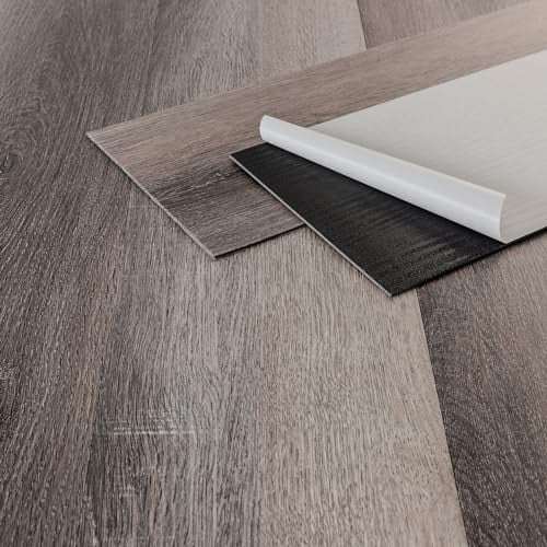 ML-Design Revêtement de Sol en PVC, Lames de Vinyle Autocollantes, 91,5 cm x 15,3 cm x 2 mm, Épaisseur 2 mm, 11,15 m² / 80 Planches, Gris, Motif Bois Pin, à Coller, Antidérapant, Résistant à l'eau