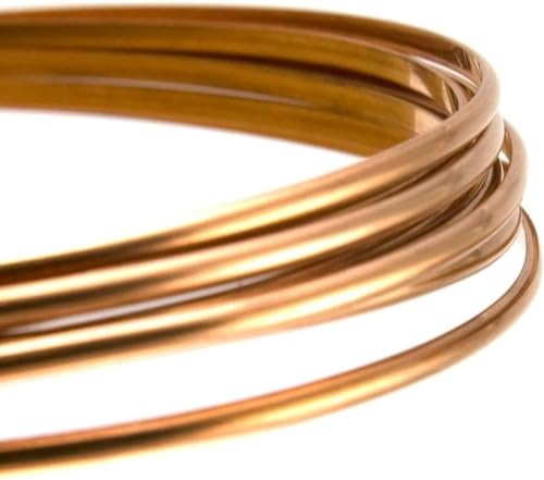 Copper Wire USA Uncounted Solid Bare Copper Half Round Wire, Bright, Dead Soft, 99.97% Pure, 12 Ga., Brown, 25 Ft.