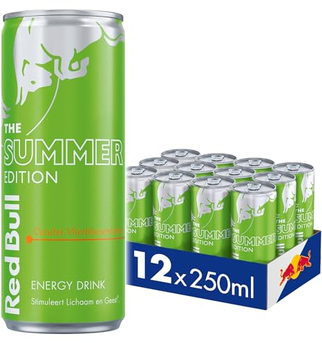 Red Bull Energy Drink Summer Edition, goût de fleur de sureau Curuba, Lot de 12-12 x 250 ml I Boisson énergétique au goût fruité d'été I Stimule le corps et l'esprit