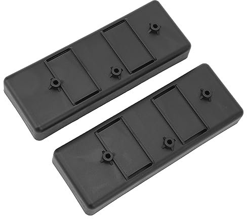Mrisata 2 Pieces RC Car Battery Compartment, Plastic Battery Assembly Plate, Protective Cover for Axial SCX10 1/10 RC Car, Black