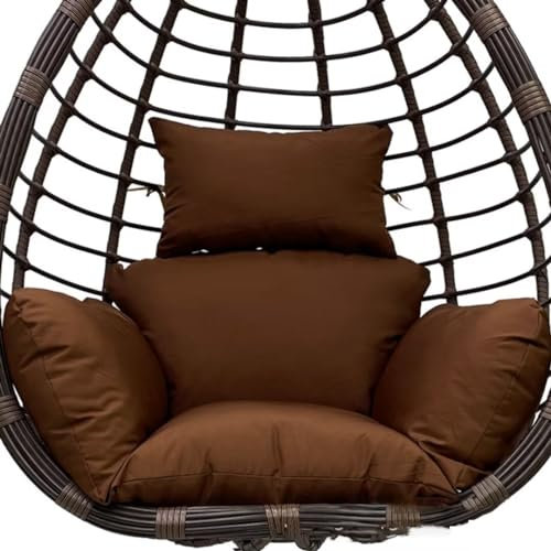 Hängesessel Kissen Outdoor, Wasserdicht Polster Hängekorb, Auflage für Polyrattan/Rattan Hängeschaukel, Schaukel Korb, Nur Schaukelkissen, Dunkelbraun