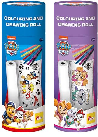 Lisciani - PAT PATROUILLE - Rouleau de Dessins & Coloriages – Pour Enfants dès 3 Ans - Rouleau de Papier à Colorier avec les personnages de la Pat Patrouille – Feutres et Crayons Inclus – Paw Patrol