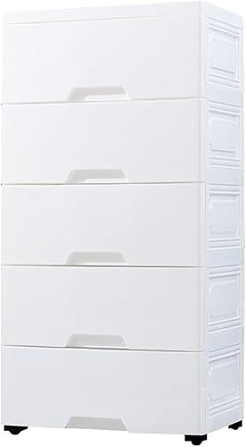 DZYHFCO Aufbewahrungskörbe aus Kunststoff, Schubladentyp, Spind, Zuhause, Kleiderschrank, geeignet für Wohnzimmer, Schlafzimmer, Kinderzimmer (weiß, 6 Ebenen)