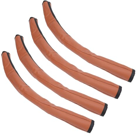 4 Stücke Kinderwagen Griff Abdeckung PU Leder Waschbar Universal Baby Kinderwagen Griff Sleeve Schutz mit Reißverschluss Kinderwagen Zubehör (Braun)