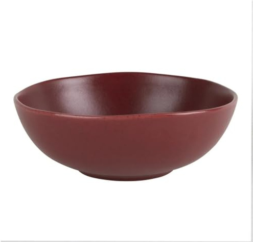 nisbets limited Olympia Build A Bowl Red Deep Bowl - 225x90mm (Box 4) | Stackable design saves storage space in busy kitchens, while commercial glaze resists chipping and utensil marks.