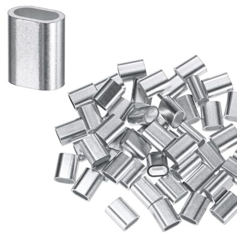 M METERXITY 150-Pack Aluminum Crimping Loop Sleeves, 3mm 1/8 Single Round Barrel Wire Rope Sleeves Cable Ferrule for Wire Rope/Cables Crimping Loop Sleeve