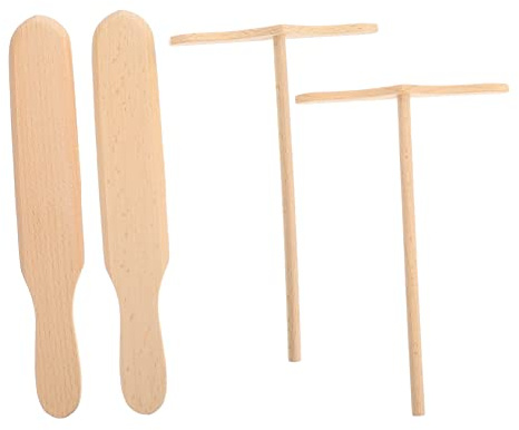 Alipis 4pcs Fried Egg Spatula Baking Spatula for Non Stick Pan Pancake Flipper Wooden Egg Flipper
