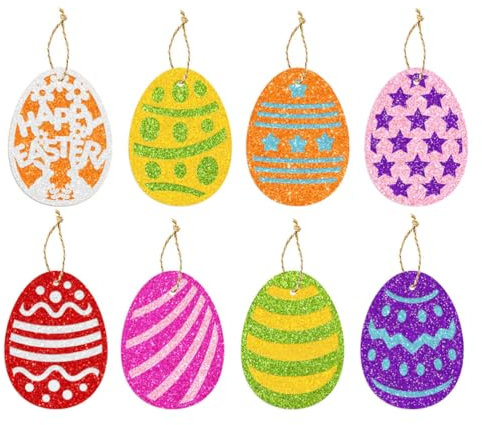 IMIKEYA 8St Osterei-Anhänger Künstliche Eier Eierkartons extra große Eier Easter Egg Decoration Geschenkideen Ostern Festival-Szene hängende Deko-Stütze Einrichtung im Festivalstil Papier