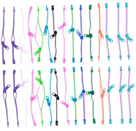 HEMOTON 30 Pezzi Bracciale Con Cerniera Agitarsi Giocattoli Braccialetto Dell'insegnante Braccialetti Dell'amicizia Per Ragazze Kit Sensoriale Braccialetti Colorati Plastica