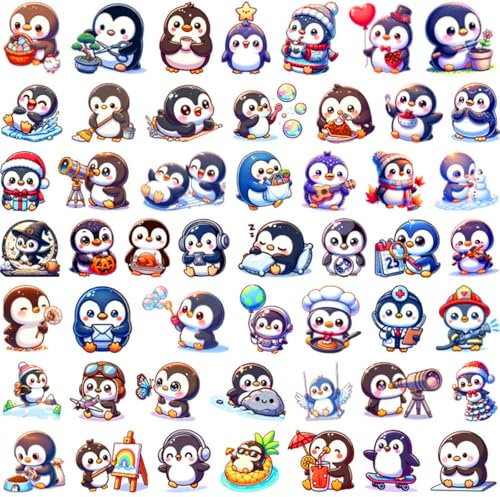 Rwoythk wasserdichte Pinguin Aufkleber Set, 100 Stücke PVC Aufkleber, Geschenkidee, Kinder- & Erwachsenenliebe, Für Auto, Laptop, Skateboard & mehr