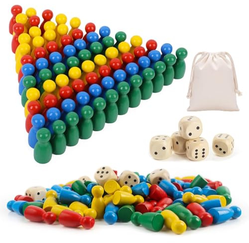 HhBdy Spielfiguren aus Holz, Spielsteine für Gesellschaftsspiele, Spielsteine aus Holz, Spielsteine aus Holz, Zubehör für Gesellschaftsspiele (C)