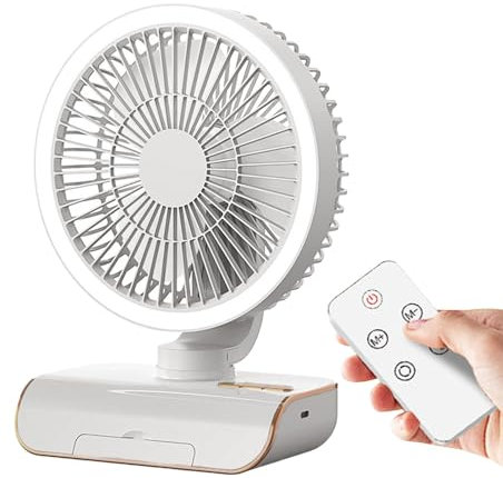 Ventilatore silenzioso - Ventilatore da parete con telecomando, forniture per il caldo, potente flusso d'aria per camera da letto, comodino, mensola, soggiorno