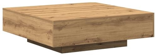 vidaXL Artisan Oak Couchtisch für Wohnzimmer | Langlebige Massive Textur perfekt zum Servieren und Sitzen für 4 | 100X100 cm quadratisch Innen Chic und stabil, handgefertigt