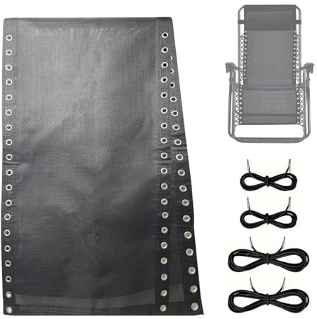 IGTOPS Ersatzbezug für Liegestuhl, Ersatz-Reparatur-Set für Sonnenliege/Relax-Liegestuhl/Gartenstuhl, Nylon-Stoffbezug Zero Gravity Stuhl Ersatz Stoff, Reparatur Tuch & Ersatzseil (160 * 48cm)