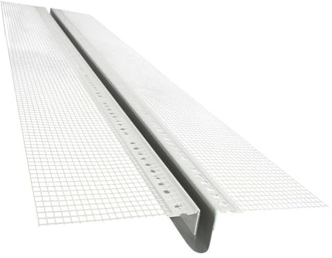 doitBau Dehnfugenprofil – Bewegungsfugenprofil WDVS – mit Gewebe und PVC-Dichtschlaufe, 180° E-Form, Putzstärke 6 x 12 mm, Fugenbreite 15 x 60 mm, 20 Stäbe je 2 m, Gesamtlänge 40 m