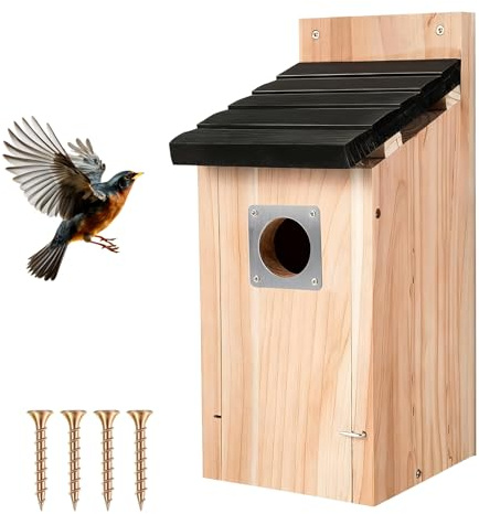 Nistkästen für Vögel, Vogelhaus Zum Aufhängen aus Kiefernholz Wetterfest und Langlebig, Vogelhäuschen für Wildvögel Stabiler Nistkasten für Garten Balkon Meisen Spatzen und Andere Singvögel