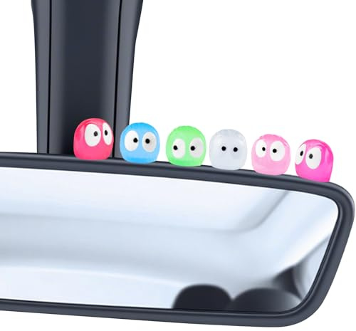 30x Mini Leuchtende Ruß-Sprites Figuren mit Klebepads für Auto & Deko | leuchtende Cartoon Ruß Figuren Dekoration für Autospiegel Armaturenbrett Zuhause,Büro,Auto-Innendekoration