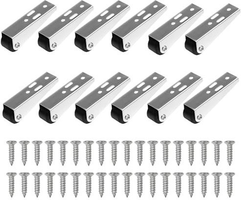 12 Kugelrollen Möbel Bockrollen Seitlich Möbelrollen Flach Lenkrollen Leise | Nylon Rollen mit Metallplatte, Universal Möbelrollen mit 36 Schrauben für Transportbrett Schubladen Schreibtisch Schrank