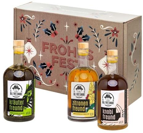 DIE ÖLFREUNDE Weihnachtsbox Genussfreunde | hochwertiges kaltgepresstes Öl | nachhaltig schenken | Geschenkidee für Weihnachten