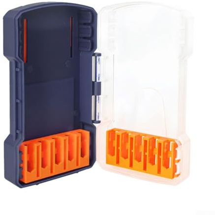 Aufbewahrungsbox aus Kunststoff für Sechskantschaftbohrer mit speziellen Schlitzen, organisiert und schützt 10 Bits, geeignet für Bohrer und Gewindebohrer Zubehör (blau)