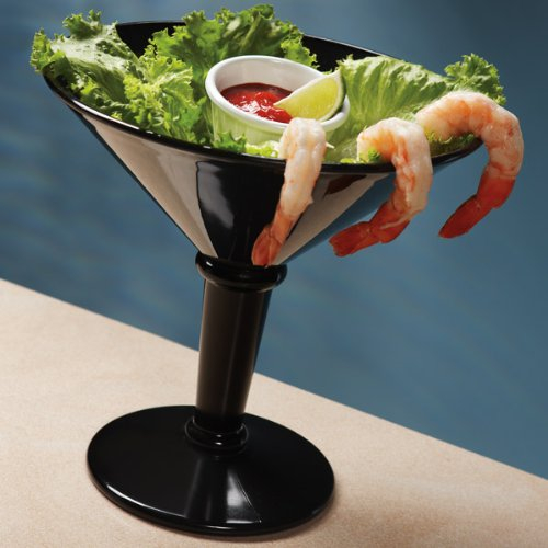 bar@drinkstuff Super Martini SAN Glass Black 48oz / 1.4ltr | Large Martini Glass, Novelty Martini Glass