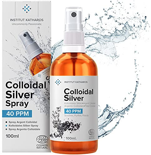 Kolloidales Silber Spray 100mL | 100% natürlich 40 PPM | Hohe Konzentration, kleinere Partikeln, höhere Wirksamkeit | Made in the EU.