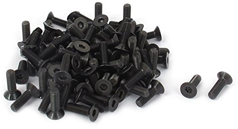 sourcing map 100 Stück M3 x 10mm Senkkopfschrauben Innensechskant Senkkopf Flachkopf Schrauben Senkschrauben Schwarz