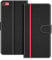 COODIO Phone Case For iPhone 5C, Magnetic Flip Leather Case For iPhone 5C Wallet Case, Black/Red