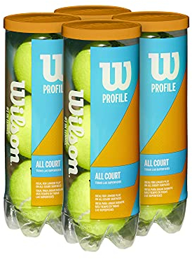 Wilson Profile All Court Tennis Ball - 4 Can Pack, Yellow