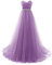 Vantexi Damen Elegante Liebsten Tüll Perlen Gürtel Formellen Promkleid Ballkleid Festkleider Flieder Größe 38