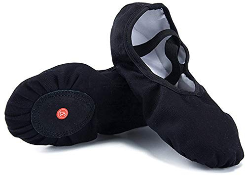 Flyd Ballettschuhe Gymnastikschuhe Ballettschläppchen Damen Ballerinas Tanzschuhe Frauen Schläppchen, Schwarz, 38 EU