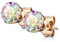 Autiga® Ohrstecker Zirkonia Edelstahl Damen Herren Ohrringe Kristall roségold-aurora-borealis-rund 4 mm