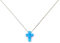 MYSTIC JEWELS by Dalia - Halskette mit Kreuz-Anhänger, 925er Sterlingsilber, synthetischer Opal, Länge 40 cm + 5 cm, verstellbar (Silber)