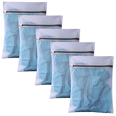 anaoo Wäschesack für Empfindliches Waschbeutel Wäschenetz für Waschmaschine mit reißverschluss feinmaschig für Dessous zart ideal für BHS socken t-Shirts etc. 5 Stück 40cm x 50cm
