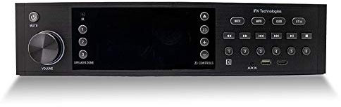 iRV Technology iRV68 AM/FM/CD/DVD/MP3/MP4/HDMI in&out w/ARC/Digital 5.1/Surround Sound /Bluetooth /NFC,3 Zone Independent Wall Mount RV Radio Stereo w/APP Control, USB charge both Android/Apple