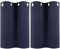 PiccoCasa 2er Set Gardine für Küche Polyester Scheibengardine Kurzgardine Blickdicht Kleine Gardine Navy Blau 46H x 74B cm