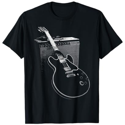 Chitarra blues e amplificatore, regalo retrò chitarrista Maglietta