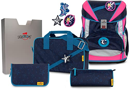 DerDieDas Schulrucksack Set 5-TLG. Ergoflex Buttons Blue Fairy