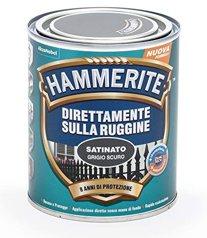 Hammerite Direttamente Sulla Ruggine Satinato Grigio Scuro 0.75 l
